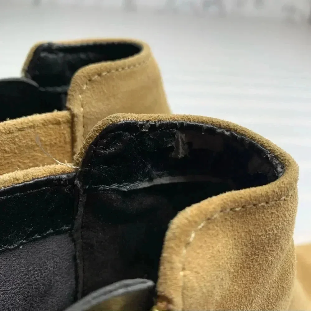 Sam Edelman Holt Camel Suede Leather Ankle Boots